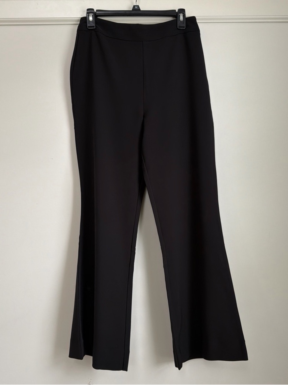 in february Black High Rise Side Zip Flare Leg Dress Pants Trousers M NWT